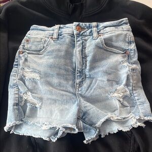 American Eagle Outfitters Light Wash Distressed Jean Shorts